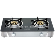 glass top double burner tabel gas stove, gas cooker